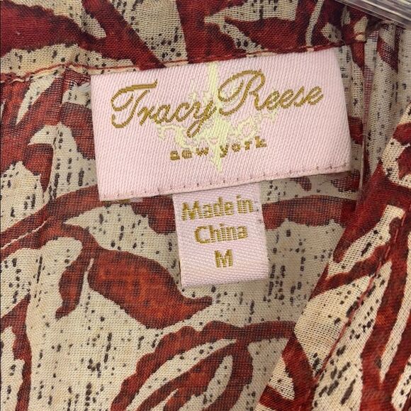 TRACY REESE NY women's M silk blend floral blouse - Picture 3 of 7
